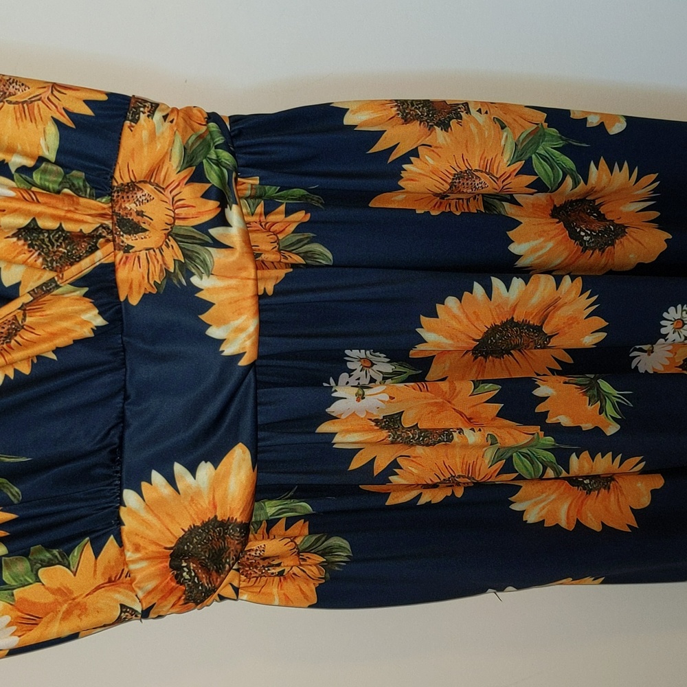 Ouges Women's Size M One Piece Sunflower Print Dr… - image 3